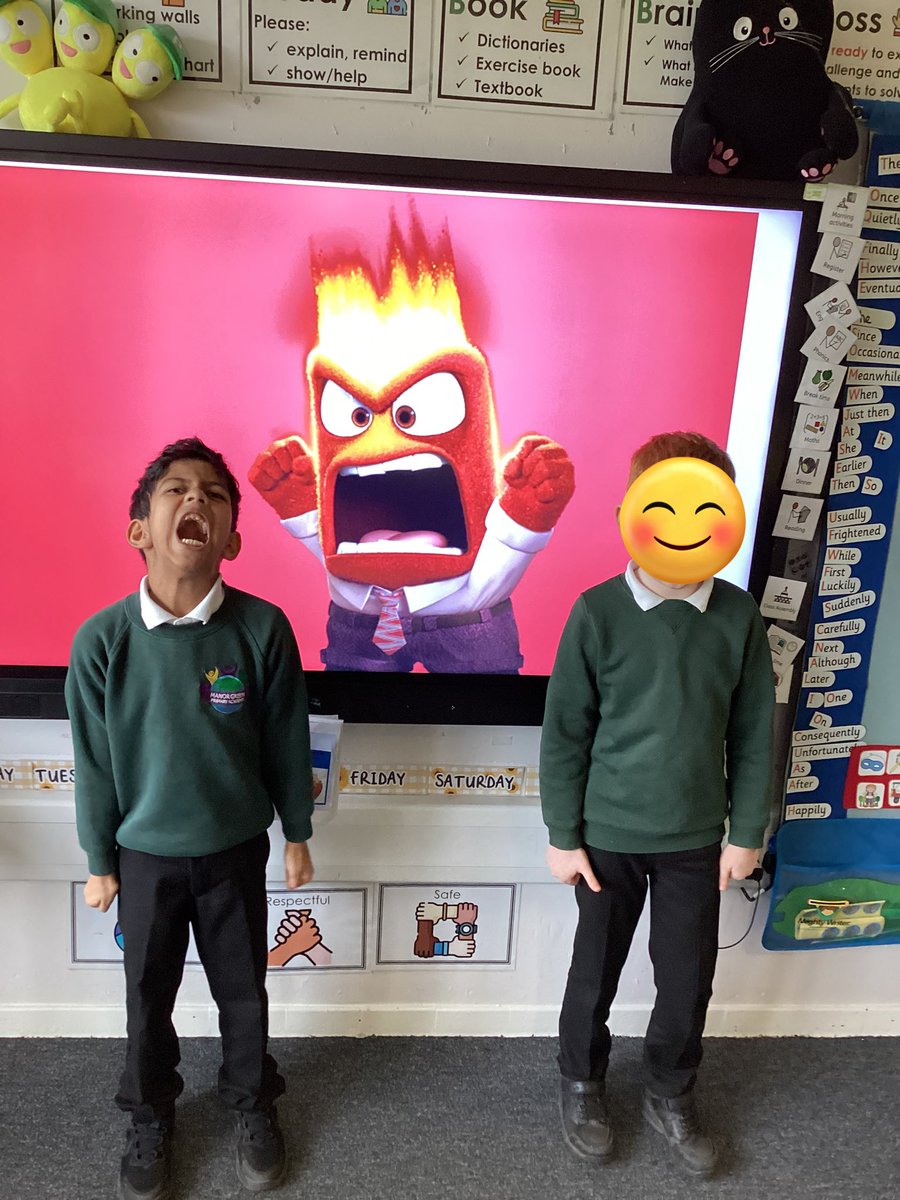 Throughout #ChildrensMentalHealth week we explored the emotion of anger using the Inside Out character. We learnt different synonyms for anger, spoke about coping strategies for when you are feeling angry and used drama and role play to act out the emotion.  😡🌟 <a href="/TeamManorGreen/">Manor Green Primary #ReadyRespectfulSafe</a>