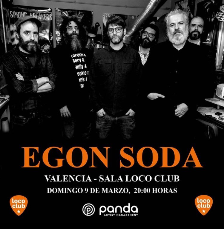 Egon Soda (@egonsoda) on Twitter photo No sabéis el tiempo que llevamos queriendo anunciar esto. Por fin volvemos a Valencia. Será en <a href="/SALALOCOCLUB/">Loco Club Valencia</a> el próximo 9 de marzo.
🎫 👉 musikaze.net/web/?menu=138&…
¡Qué ganas de reencontraros!
Apertura de puertas 20:00
📸 De John Cougan No sabéis el tiempo que llevamos queriendo anunciar esto. Por fin volvemos a Valencia. Será en <a href="/SALALOCOCLUB/">Loco Club Valencia</a> el próximo 9 de marzo.
🎫 👉 musikaze.net/web/?menu=138&…
¡Qué ganas de reencontraros!
Apertura de puertas 20:00
📸 De John Cougan