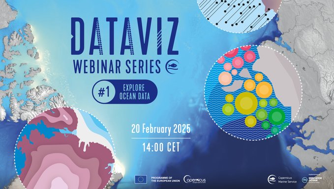 📢 Save the date❗️  

Are you interested in creating marine data visualisations?

If so, this #dataviz workshop is perfect for you 🌊

Join us on 20 February to learn how to use our tools and #OceanData for effective storytelling!

Register now 👇 
events.marine.copernicus.eu/dataviz-webina…