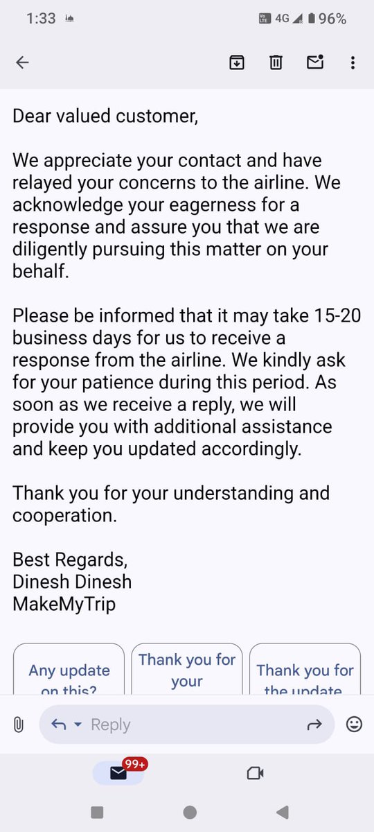 ATalha10's tweet photo. @makemytrip @makemytripcare 
What kind of pathetic sevice u guys provide to your customer? I have not received any refund for my flight cancellation its been more than 2 months. There is no proper reply same old automated mails.
Reference No. 20504689712573120 : https://t.co/NIjmjUKJTm
