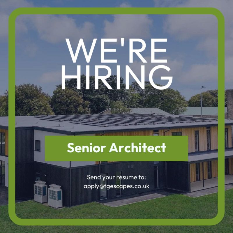 We're hiring! 🌿 TG Escapes is looking for a Senior Architect/Technologist to lead innovative, sustainable modular projects in education. Join our award-winning team &amp; shape the future of eco-friendly design. Apply now: ow.ly/sXrv50UpOMB #SustainableConstruction #Hiring