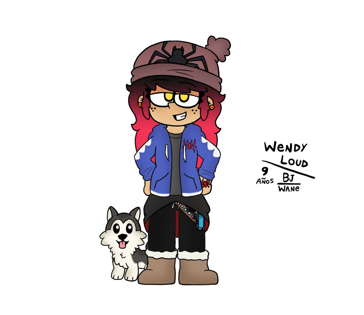 CorbatasDraws's tweet photo. @Exdvvv COMMISION! (2/3)
Les presento el rediseño de Wendy, Proveniente de Alaska acompañada de su perrito Vaku, no es alguien tierna ni adorable ya que su carácter fuerte y fácil de enfadar.🕷️
#Sinkids #Sin_Kids #WendyLoud #Wendy_Loud #Waneloud #Bobbyjr #3rdgeneration #OC #tlh https://t.co/pDz4dWHg9q