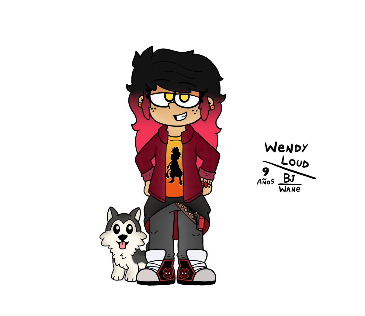 CorbatasDraws's tweet photo. @Exdvvv COMMISION! (2/3)
Les presento el rediseño de Wendy, Proveniente de Alaska acompañada de su perrito Vaku, no es alguien tierna ni adorable ya que su carácter fuerte y fácil de enfadar.🕷️
#Sinkids #Sin_Kids #WendyLoud #Wendy_Loud #Waneloud #Bobbyjr #3rdgeneration #OC #tlh https://t.co/pDz4dWHg9q