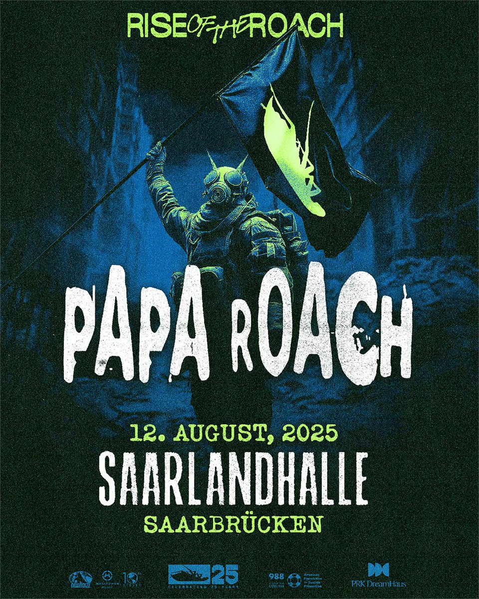 Die Rise Of The Roach Tour ist noch nicht vorbei!
Am 12. August spielen Papa Roach eine exklusive Headline Show in der Saarlandhalle in Saarbrücken und feiern 25 Jahre "Infest" 🤘

Artist Presale: 12.02. um 10 Uhr
Eventim Presale: 13.02. um 10 Uhr
VVK-Start: 14.02. um 10 Uhr