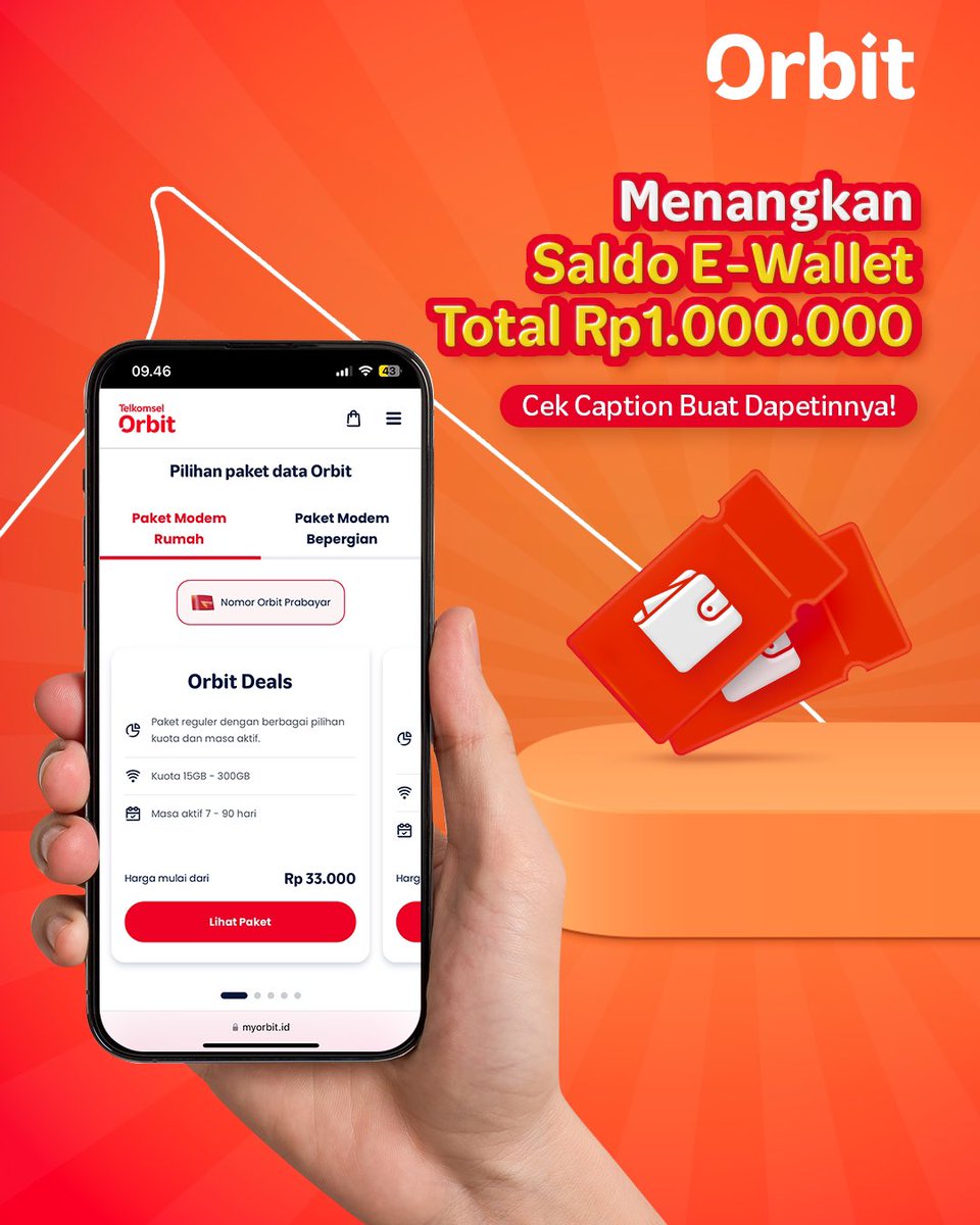 myorbitid's tweet photo. Mau saldo e-wallet total Rp1.000.000 buat 10 orang pemenang? Yuk, ikutan giveaway spesial ini!

Caranya:
1. Follow @myorbitid
2. Komen paket Orbit yang mau kamu kasih di Hari Kasih Sayang
3. Mention @myorbitid, tag 3 teman, & pakai hashtag #OrbitIkutMaumu

Komen sebanyak mungkin dari 10-15 Februari 2025 dan menangkan hadiahnya! Jangan sampai ketinggalan! 🎁✨

#OrbitIkutMaumu