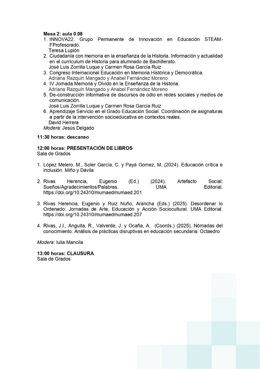 Comienzan las II Jornadas de Encuentro IFE.UMA ! 📚✨
Dos días de debate, investigación y experiencias educativas. Hoy arrancamos con mesa sobre competencias profesionales y carrera docente. 
📅 10 y 11 de febrero
📍Facultad de Ciencias de la Educación, Universidad de Málaga