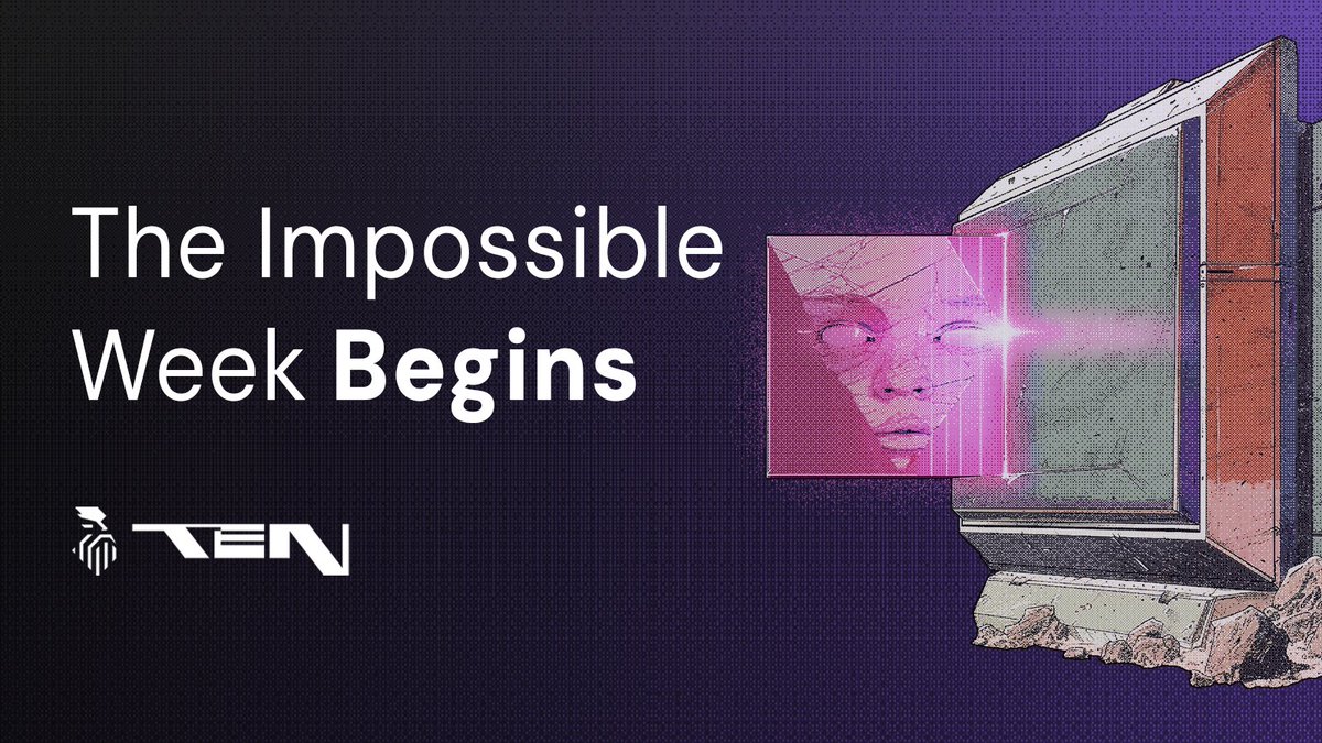 Welcome to Impossible Week.

Over the next 6 days, we'll show you what's possible when you have hardware-based encryption.

First one drops tomorrow: something gamers have wanted since 2017.

Every day 2PM UTC: 
- Massive market opportunities 
- Technical breakdowns 
- How to