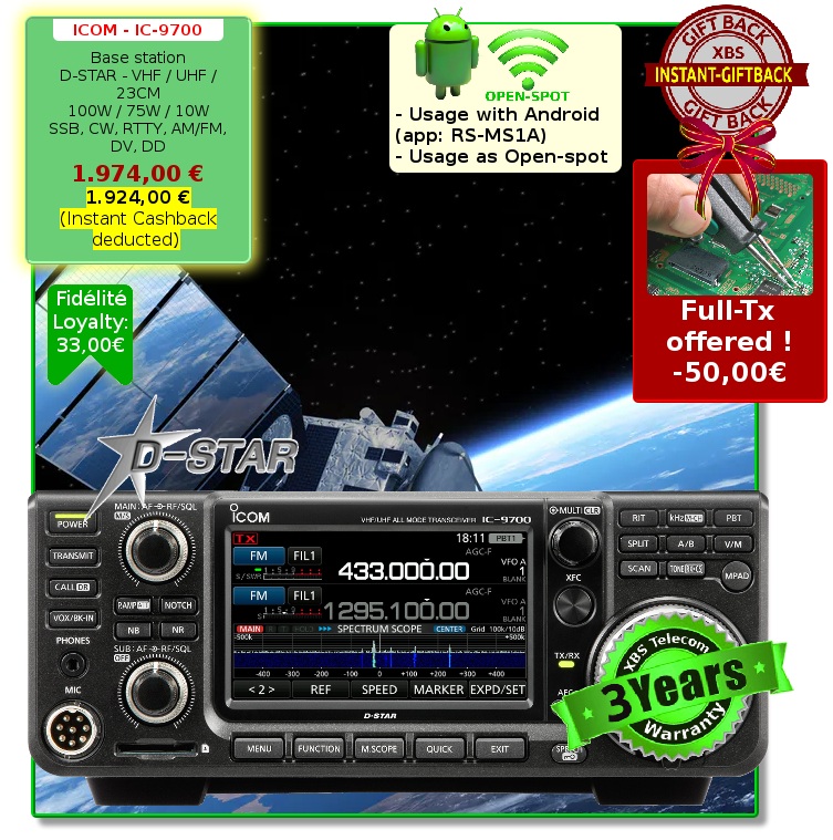 xbs_telecom's tweet photo. ICOM - IC-9700 - VHF/UHF/23cm - SSB, CW, RTTY, AM/FM, DV, DD

https://t.co/IfWZ6Hltc0

Retweet this message/Retweter svp

#HamRadio #RadioamateurOrg #Radioamateurs #xbs_telecom #cb27 #RadioamateursFr #HamRadio2018 #BCRLiveStream #swl #cw #SSB https://t.co/696GnjtJZn