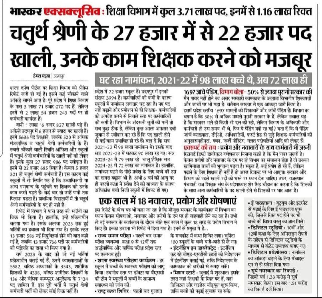 #ट्रेंड अलर्ट... 
आज शाम 7 बजे
#1st_2nd_ग्रेड_पद_बढ़ाओ 

शिक्षा विभाग मे वैसे ही बहुत पद खाली चल रहे है 
ऊपर से भर्ती भी कम पदों पर निकाली है 
ये सरकार आखिर करना क्या चाहती है 
1st grade — 2200 पद 😔
2nd grade —2100 पद 😔

#1st_2nd_ग्रेड_पद_बढ़ाओ 

<a href="/BhajanlalBjp/">Bhajanlal Sharma</a> <a href="/RajCMO/">CMO Rajasthan</a>