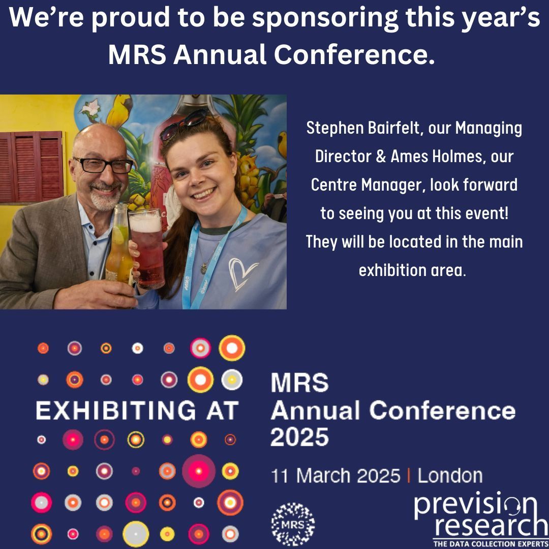 Join Ames and Stephen at the MRS annual conference this March in London! As exhibitors, we are thrilled to showcase our latest insights and innovations in market research. We can't wait to see you there!💡
#mrx #insight #sponsors #conference #facetoface #exhibitor #march #london