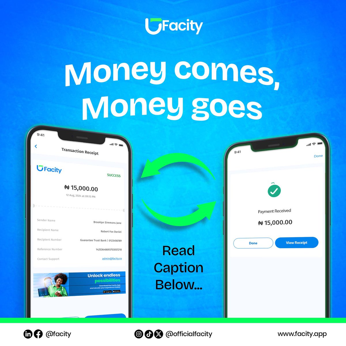 officialfacity's tweet image. One minute, you’re up with funds, the next you’re wondering where it all went. 

Instead of letting your money vanish into thin air, start keeping some for yourself. 

Let’s make 2025 the year your money stays.

#WhereDidMyMoneyGo #SaveBetter!