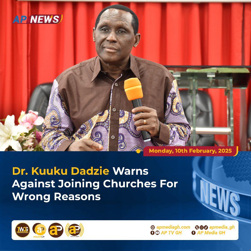 apmedia_gh's tweet photo. Dr. Kuuku Dadzie warns against joining churches for wrong reasons
#aptv #apnews https://t.co/5prDAndOz5