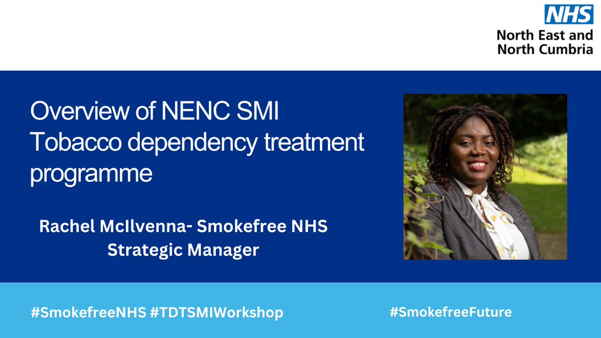 North East Smokefree NHS Taskforce (@smokefreenhs_ne) on Twitter photo Our first Speaker is <a href="/RaeMcIl/">Rachel McIlvenna</a> Rachel McIlvenna, Smokefree NHS Strategic Manager for NENC giving an overview of the NENC SMI Tobacco Dependency treatment programme to date. #SmokefreeFuture #SmokefreeNHS #TDTSSMIWorkshop Our first Speaker is <a href="/RaeMcIl/">Rachel McIlvenna</a> Rachel McIlvenna, Smokefree NHS Strategic Manager for NENC giving an overview of the NENC SMI Tobacco Dependency treatment programme to date. #SmokefreeFuture #SmokefreeNHS #TDTSSMIWorkshop