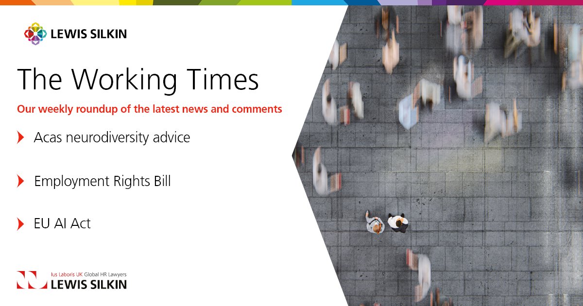 What’s new in the world of work? 💼

In the last Working Times: Acas neurodiversity advice, Employment Rights Bill and the EU AI Act. 

READ LAST WEEK’S EDITION: okt.to/N2Wawo 

SUBSCRIBE: okt.to/bER9JO 

#employmentlaw #ukemplaw #hr #futureofwork #LewisSilkin