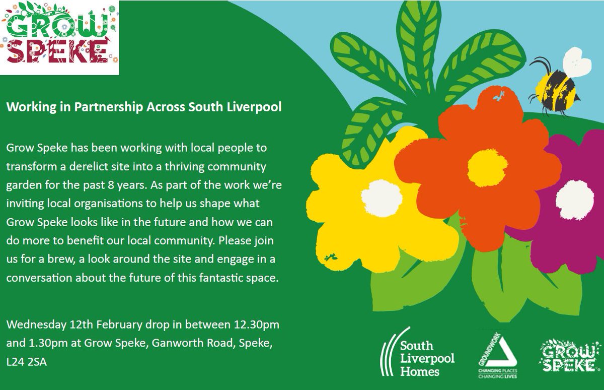 Grow Speke (@growspeke) on Twitter photo Please feel free to pop into Grow Speke this Wednesday 12th Feb. To meet & chat with our team and the amazing volunteers to see what our project is all about in partnership with <a href="/GroundworkCLM/">Groundwork in Cheshire, Lancashire & Merseyside</a> in supporting #biodiversity & #SustainableLiving for #naturelovers Please feel free to pop into Grow Speke this Wednesday 12th Feb. To meet & chat with our team and the amazing volunteers to see what our project is all about in partnership with <a href="/GroundworkCLM/">Groundwork in Cheshire, Lancashire & Merseyside</a> in supporting #biodiversity & #SustainableLiving for #naturelovers