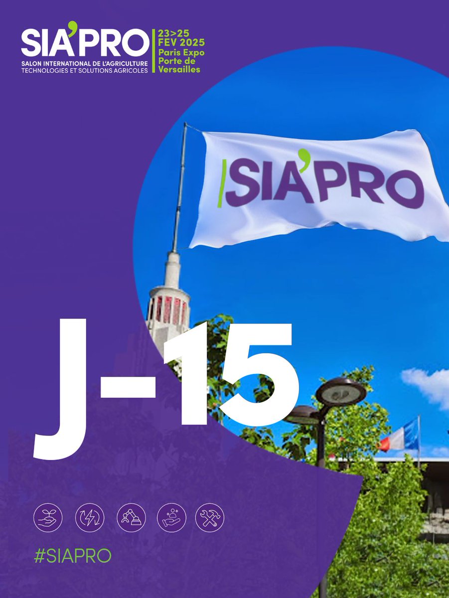 ⏳ Plus que 1️⃣5️⃣ jours avant #SIAPRO !

Dans deux semaines, les acteurs du secteur se retrouvent pour échanger, innover et façonner ensemble l’avenir de l’agriculture 🌾

Un temps fort unique pour trouver des solutions concrètes !

🎟️ bit.ly/49wJ0cZ