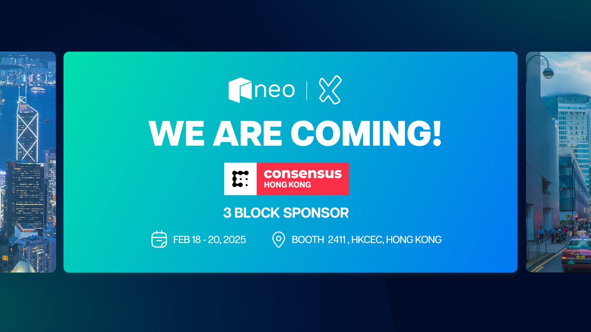 Neo Smart Economy (@neo_blockchain) on Twitter photo We're proud to sponsor #ConsensusHK!
This time we're exhibiting alongside our ecosystem projects <a href="/GrantShares/">GrantShares</a>, <a href="/DeXFun_Official/">DeXFun</a>, <a href="/Intersect_fi/">Intersect Finance</a>, and <a href="/goodrdotfun/">goodr.fun</a>, showcasing real-world use cases and aiming to build valuable connections.
Looking forward to seeing you there! 🔥 We're proud to sponsor #ConsensusHK!
This time we're exhibiting alongside our ecosystem projects <a href="/GrantShares/">GrantShares</a>, <a href="/DeXFun_Official/">DeXFun</a>, <a href="/Intersect_fi/">Intersect Finance</a>, and <a href="/goodrdotfun/">goodr.fun</a>, showcasing real-world use cases and aiming to build valuable connections.
Looking forward to seeing you there! 🔥