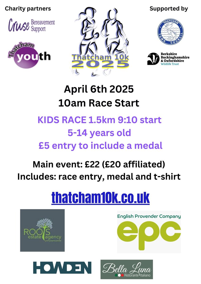 We are excited to support the 2025 Thatcham 10K race, taking place on the 6th of April! 📷
Ready to take on the challenge? Sign up today and make a commitment to your health and well-being! 📷 Visit thatcham10k.co.uk to register and get more details about the race.