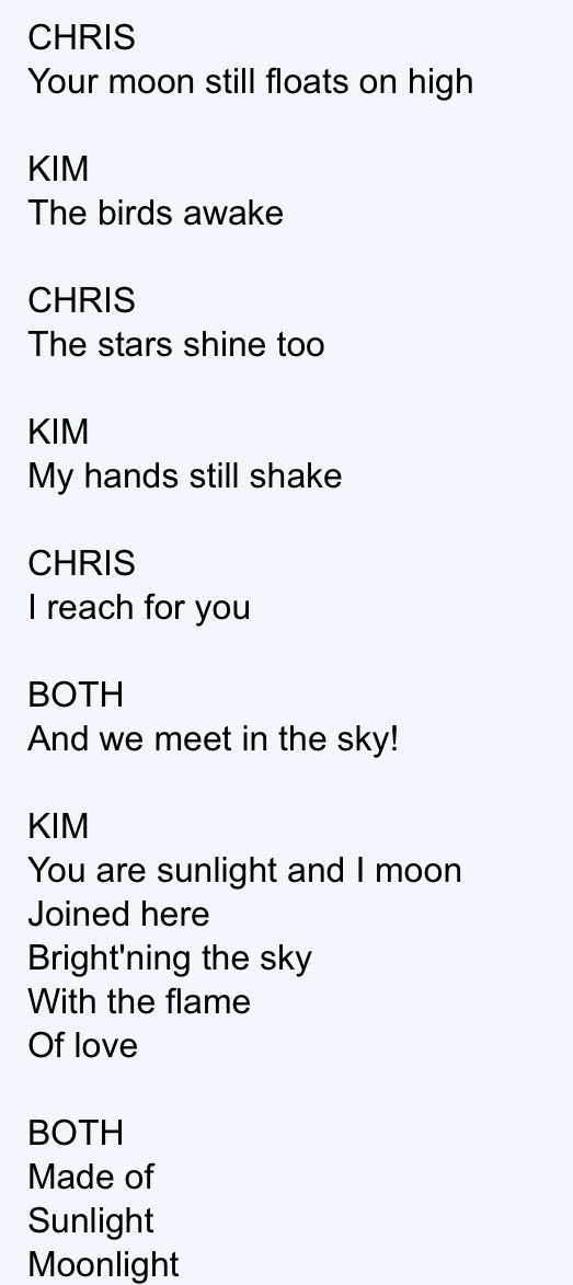 JediJenna's tweet photo. Just going through my musical theater nerd phase again and am once again reminded of Cloud and Tifa…under the Highwind perhaps… #Cloti #MissSaigon #SunlightMoonlight https://t.co/RrQPctKmbS