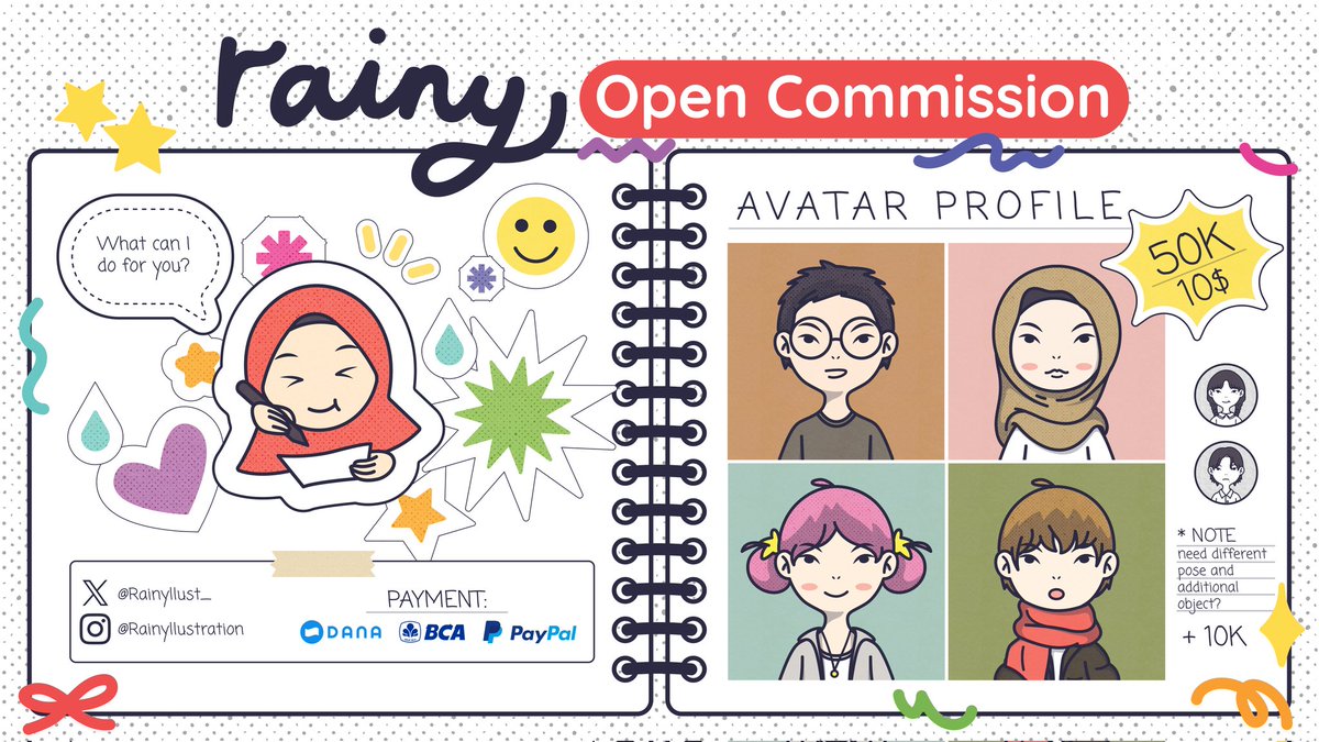 Rainyllust_'s tweet image. 🌧Rainy Open Commission🌧
[Likes and shares are appreciated ✨❤🥺]
. 
Hi, I am Open Commission for Local and International, DM me if you are interested !!! (⁠≧⁠▽⁠≦⁠)
We can discuss more about the T&amp;amp;Cs✨
#commissionopen #zonakaryaid #zonauang #Artidn #ArtCommission #Chibi