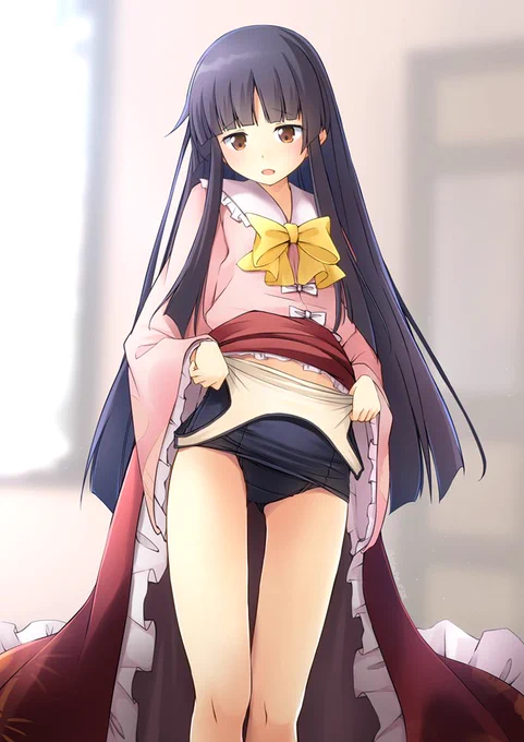 skebリクエストありがとうございました以前描かせて頂いた絵の続きでスク水を着る『東方永夜抄』蓬莱山輝夜 