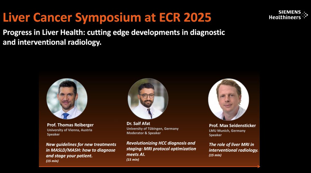 ReibergerThomas's tweet photo. #LiverTwitter
Join us at #ECR2025 in Vienna
for a @SiemensHealth Symposium
❓diagnose & monitor #MASLD #MASH
with 🔊 ultrasound
➡️steatosis quantification by #UDFF
➡️ fibrosis staging by Auto-p-#SWE
fast, reliable and useful in clinical practice
🔗https://t.co/WtChRsSvEK https://t.co/cahtkvYStF