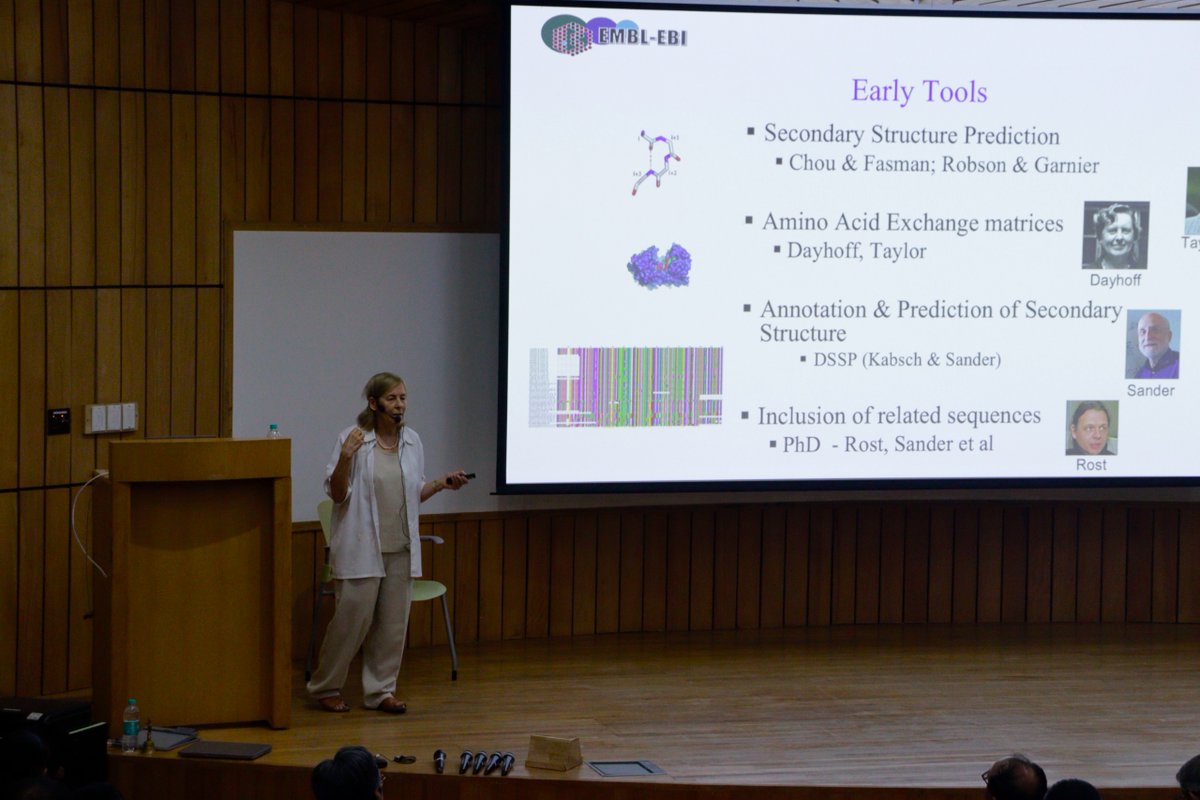NCBS_Bangalore's tweet image. Last week we had Prof. Dame Janet Thornton, a pioneer in bioinformatics, at NCBS, for a #publiclecture on "50 Years of Bioinformatics & Protein Structures." She spoke about the evolution of bioinformatics-from early protein structures to latest AI-driven predictions-& its future.