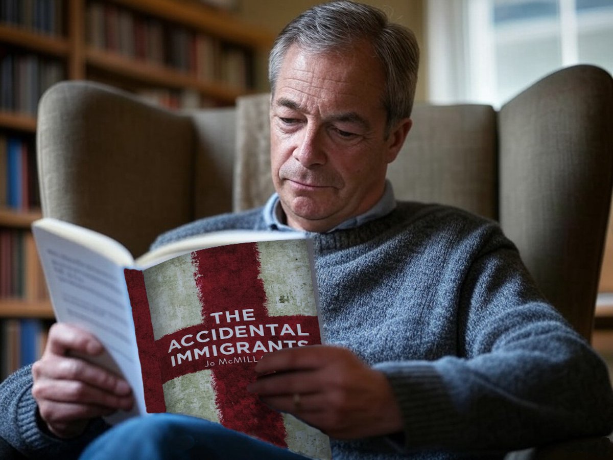 Jo McMillan (@jomcmillan) on Twitter photo "I'd don khaki, pick up a rifle and head for the front lines if anyone tried to stop me reading this."
<a href="/Ofmooseandmen/">Bluemoose Books</a> #theaccidentalimmigrants "I'd don khaki, pick up a rifle and head for the front lines if anyone tried to stop me reading this."
<a href="/Ofmooseandmen/">Bluemoose Books</a> #theaccidentalimmigrants