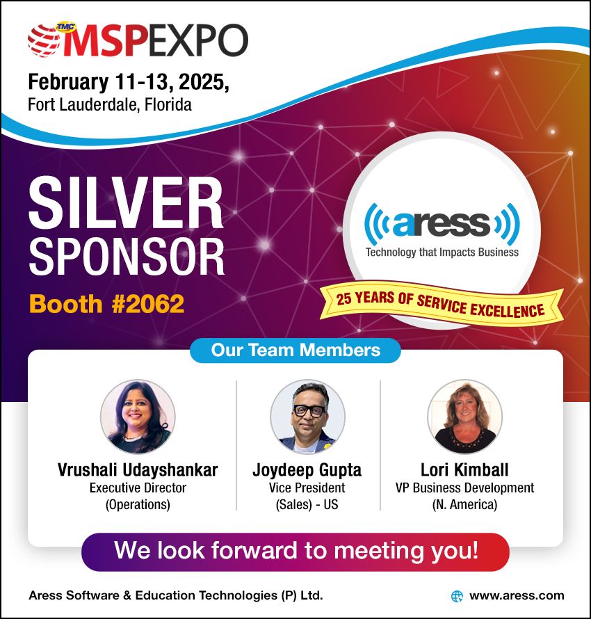 🚀Aress Software is excited to be part of MSPExpo 2025! 
Aress Software, a trusted IT services provider with over 25 years of experience, delivers exceptional ROI through tailored solutions.  
Let’s connect, collaborate, and shape the future of IT together! #MSPExpo2025 #aress
