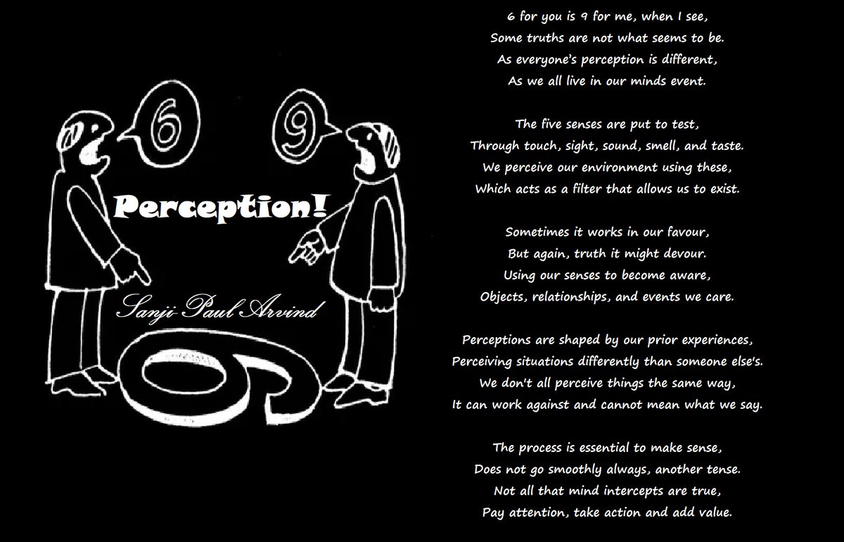 sanjipaularvind's tweet photo. Perception by Sanji-Paul Arvind
#poemsdaily #poemsdaily #poemsociety #poemsoftheday #poetry #poetrycommunity #poetrylovers #poets #poetsoffacebook #poetsofindia #life #lifelesson #lessonsoflife #poemsaboutlife https://t.co/QPCYrLzZj3