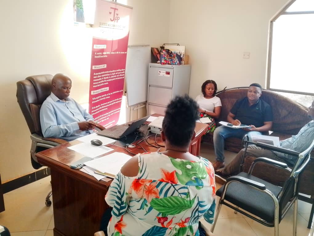 JusticessP's tweet photo. Early this morning, staff at Justice Access Point offices held a meeting  to discuss assignments achieved in the previous week and upcoming activities pending implementation in order to review progress https://t.co/bOoLjDGCSe