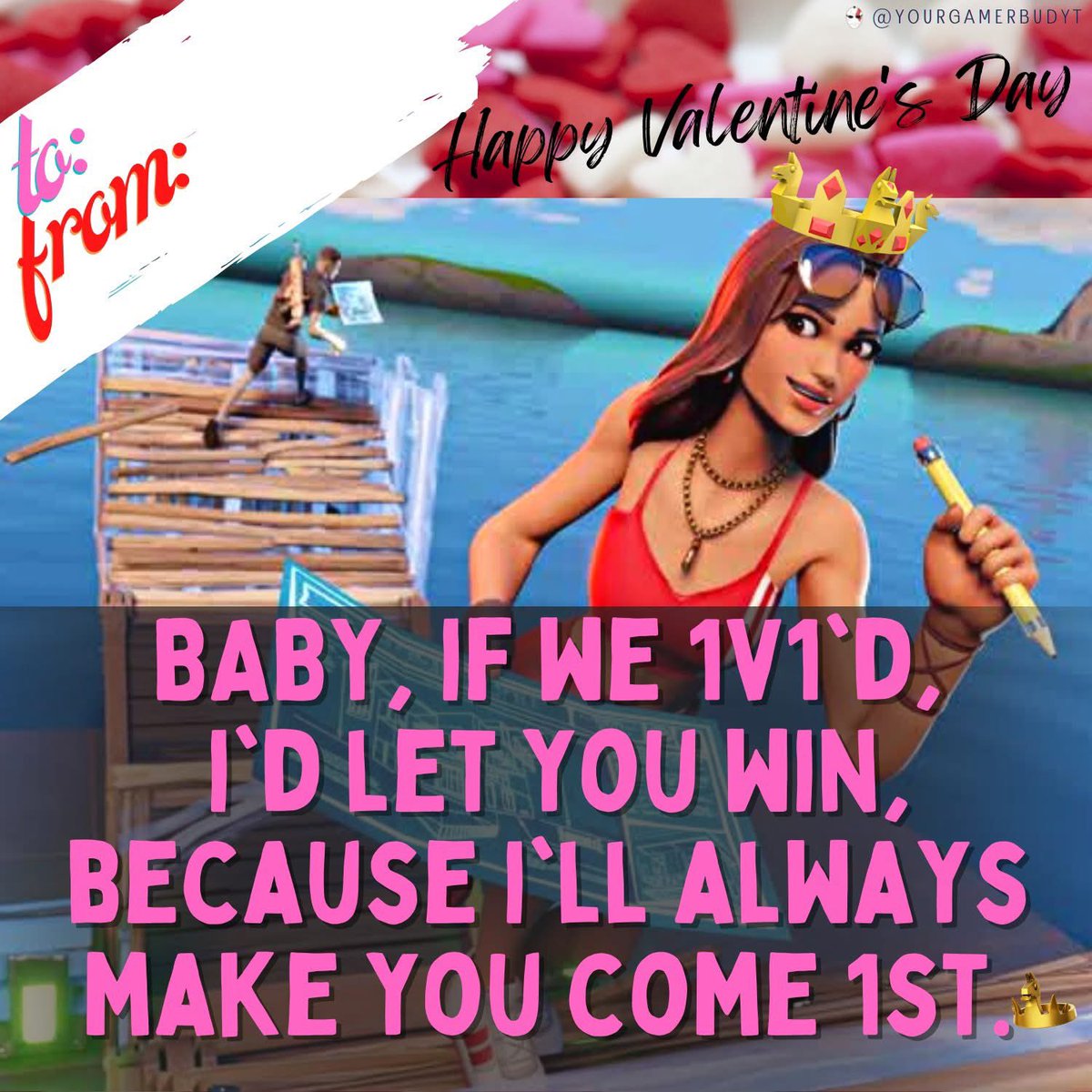 YourGamerBudYT's tweet photo. ๐ Happy Vโday, Fortnite players!
#fortnite #valentines #vdaycard ๐ฅฐ๐ use code: GAMERBUD
#EpicPartner https://t.co/dM5zb6D7HZ