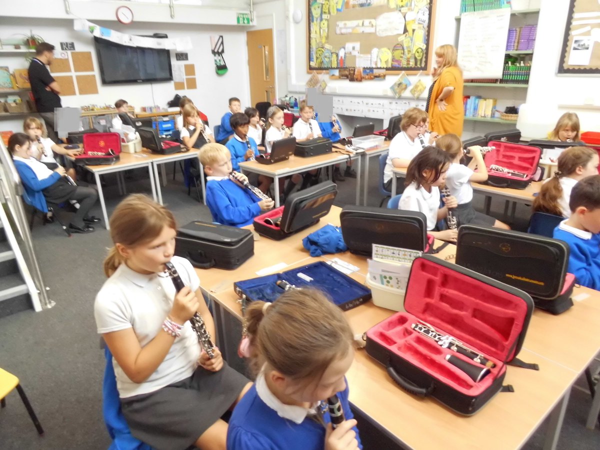 Our Year 3 and 4 children are all learning to play the clarinet. We do whole class musical instrument lessons. It is a fantastic opportunity for the children to learn about reading music, playing an instrument and playing with other people.