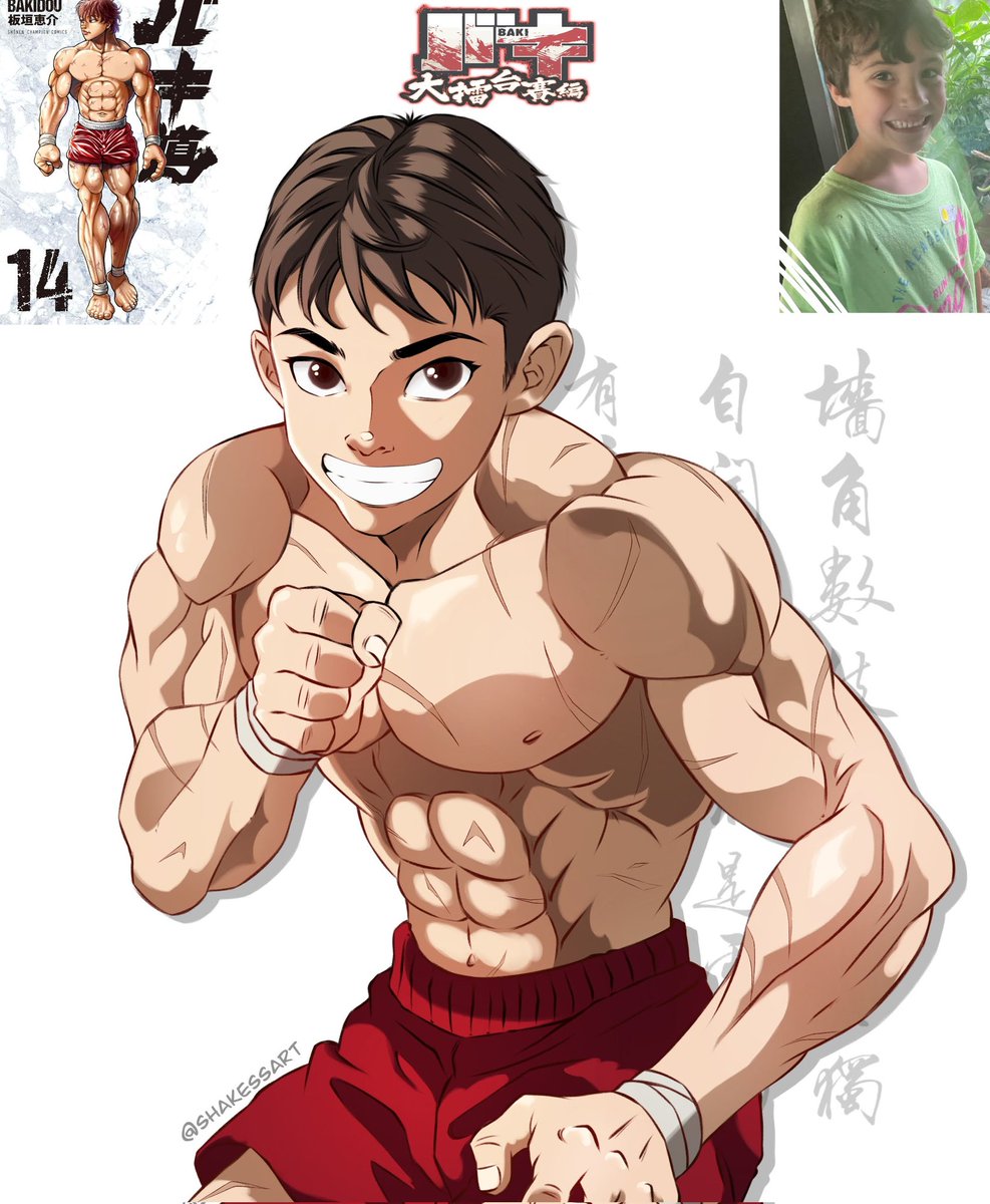 Little kiddo X baki X Luffy's smile