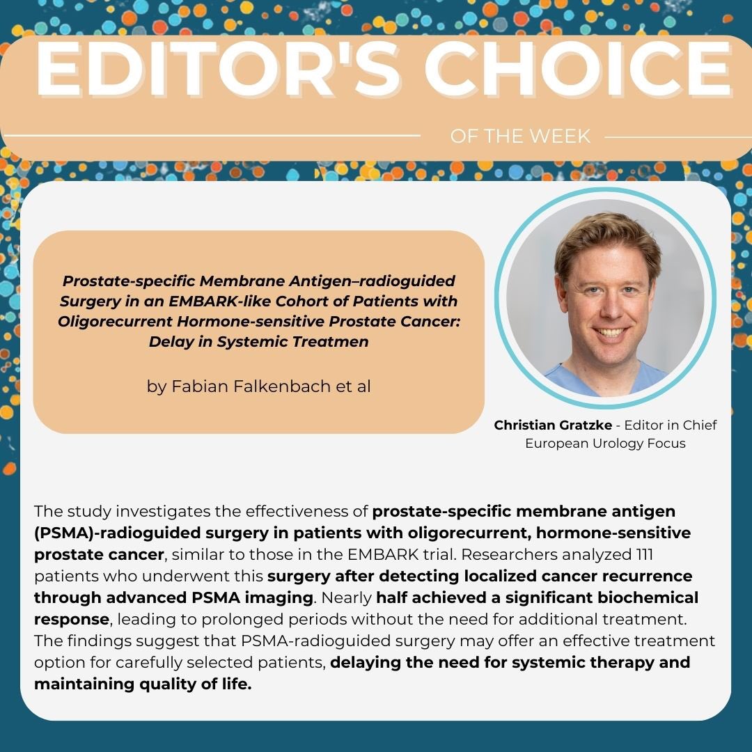 Eur Urol Focus (@eururolfocus) on Twitter photo Editor‘s choice by <a href="/cgratzke/">Christian Gratzke</a>:
PSMA-guided surgery to delay systemic therapy? What is your opinion on this controversial topic? Editor‘s choice by <a href="/cgratzke/">Christian Gratzke</a>:
PSMA-guided surgery to delay systemic therapy? What is your opinion on this controversial topic?