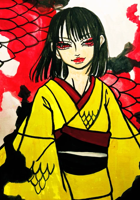 大正、昭和、こいもよう。re#和風絵 #イラスト #アート 