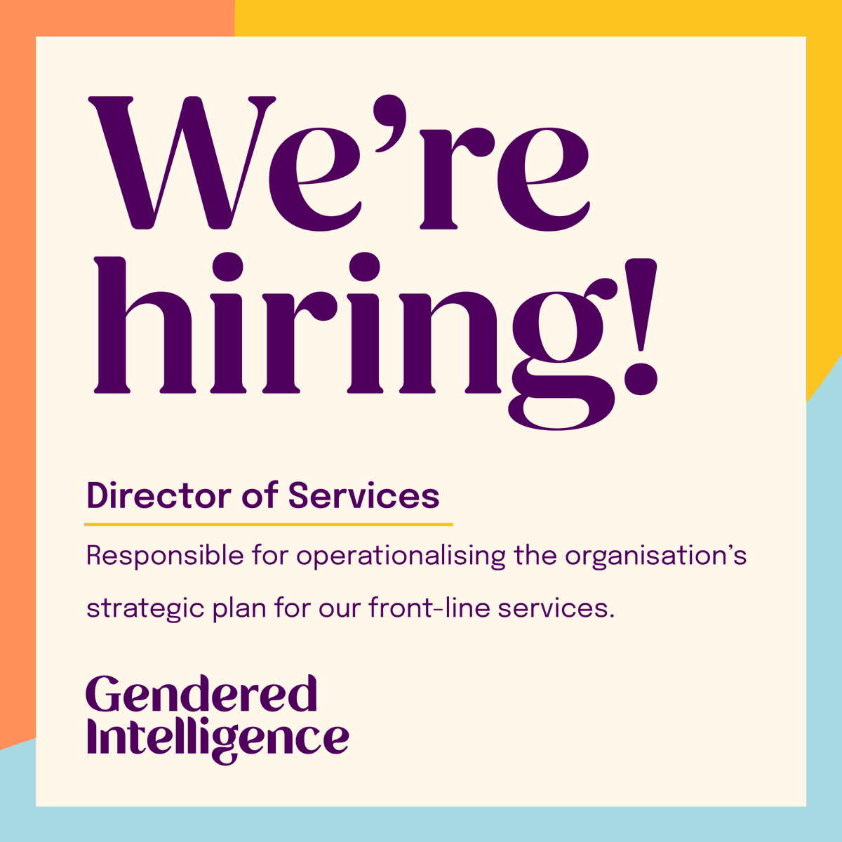 We're looking for a new full-time Director of Services. Salary 56K, London/Remote. Apply today! ⬇️ genderedintelligence.co.uk/page/director-…