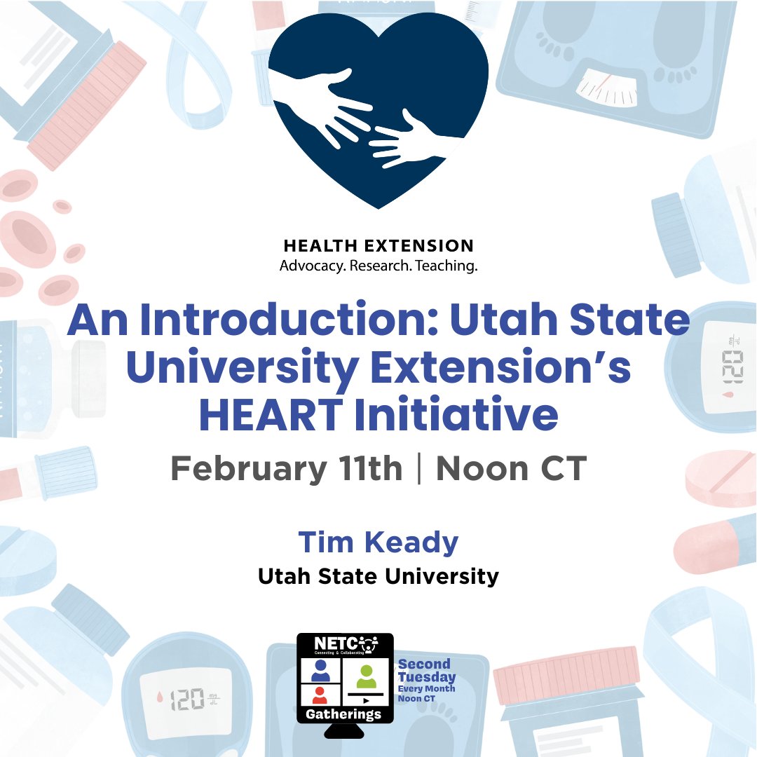 Today's the day for a Gathering! Join us at noon CT to learn about Utah State's HEART Initiative. 👉 netctech.org/register

P.S. Nominations for the NETC Board, Hall of Fame, and the NETC Awards are open! Nominate yourself or a colleague for one or ALL~ netctech.org/nomination-tim…