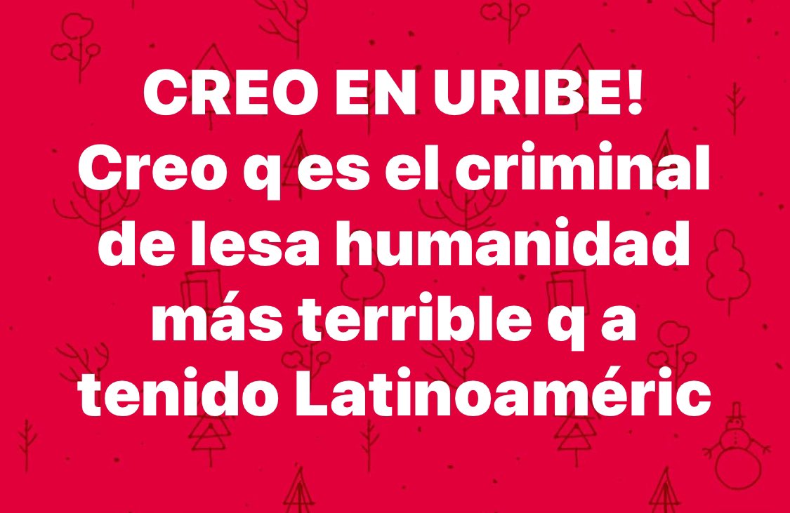 pelusapresident's tweet photo. #CreoEnUribe #alvarouribevelez @AlvaroUribeVel  #criminaldelesahumanidad #falsospositivos #masacredelaro #LaEscombrera #Lascuchastienenrazon #LasCuchasTenianRazon #jep https://t.co/fR2OEEDIRi