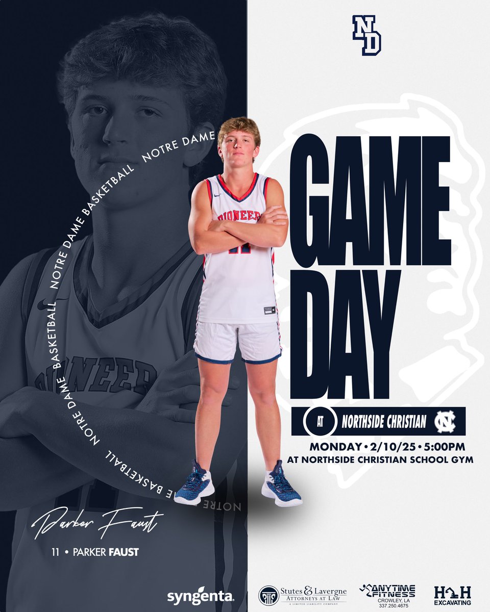 Notre Dame Pioneers Basketball (@ndpioshoops) on Twitter photo 🚨🚨GAMEDAY🚨🚨
🏀Notre Dame vs Northside Christian
📍Location: Northside Christian Gym
⏰TIP-OFF: 2/10/25 at 5:00
<a href="/2a_class/">La. Class 2A Sports</a> <a href="/GeauxPrepsLA/">GeauxPreps.com</a> <a href="/LSL_Sportsline/">Louisiana Sportsline</a> <a href="/SethLewisInc/">Seth Lewis</a> <a href="/georgefaust10/">George Faust</a> <a href="/PrepHoopsLA/">Prep Hoops Louisiana</a> <a href="/OTBSports_/">Off the Bench Sports/PREP NEWS/ Life Off The Bench</a> <a href="/JFitzTV/">Jamarcus Fitzpatrick</a> <a href="/aasportsnet1/">All Around Sports Net</a> 🚨🚨GAMEDAY🚨🚨
🏀Notre Dame vs Northside Christian
📍Location: Northside Christian Gym
⏰TIP-OFF: 2/10/25 at 5:00
<a href="/2a_class/">La. Class 2A Sports</a> <a href="/GeauxPrepsLA/">GeauxPreps.com</a> <a href="/LSL_Sportsline/">Louisiana Sportsline</a> <a href="/SethLewisInc/">Seth Lewis</a> <a href="/georgefaust10/">George Faust</a> <a href="/PrepHoopsLA/">Prep Hoops Louisiana</a> <a href="/OTBSports_/">Off the Bench Sports/PREP NEWS/ Life Off The Bench</a> <a href="/JFitzTV/">Jamarcus Fitzpatrick</a> <a href="/aasportsnet1/">All Around Sports Net</a>