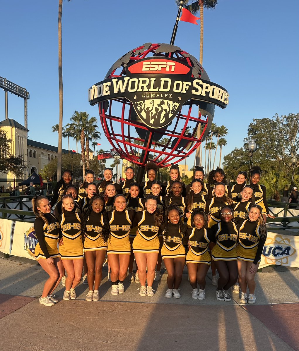 STKJackets's tweet photo. SHS Cheer is at the UCA National High School Cheerleading Championships for the first time in 25 years, and they are rocking it! They qualified for FINALS in two categories... Traditional and Gameday Routines. Finals competition is today. Good luck, Jackets!!

#JacketSting https://t.co/8SZoqPQ39B