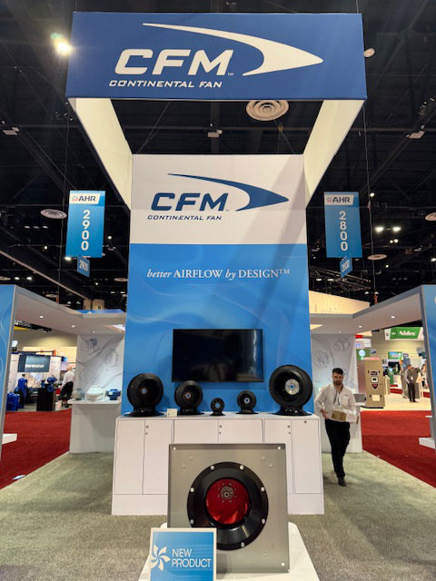 Check out the new look of Continental Fan’s booth 2861 @ AHR Expo. Visit us to discuss your ventilation requirements for 2025 and to learn more about our new products:
· TEK-ECM Plug Fans
· ECO-FLOPlus ERV
Our sales team is looking forward to meeting with you. #2025AHRexpo #HVAC