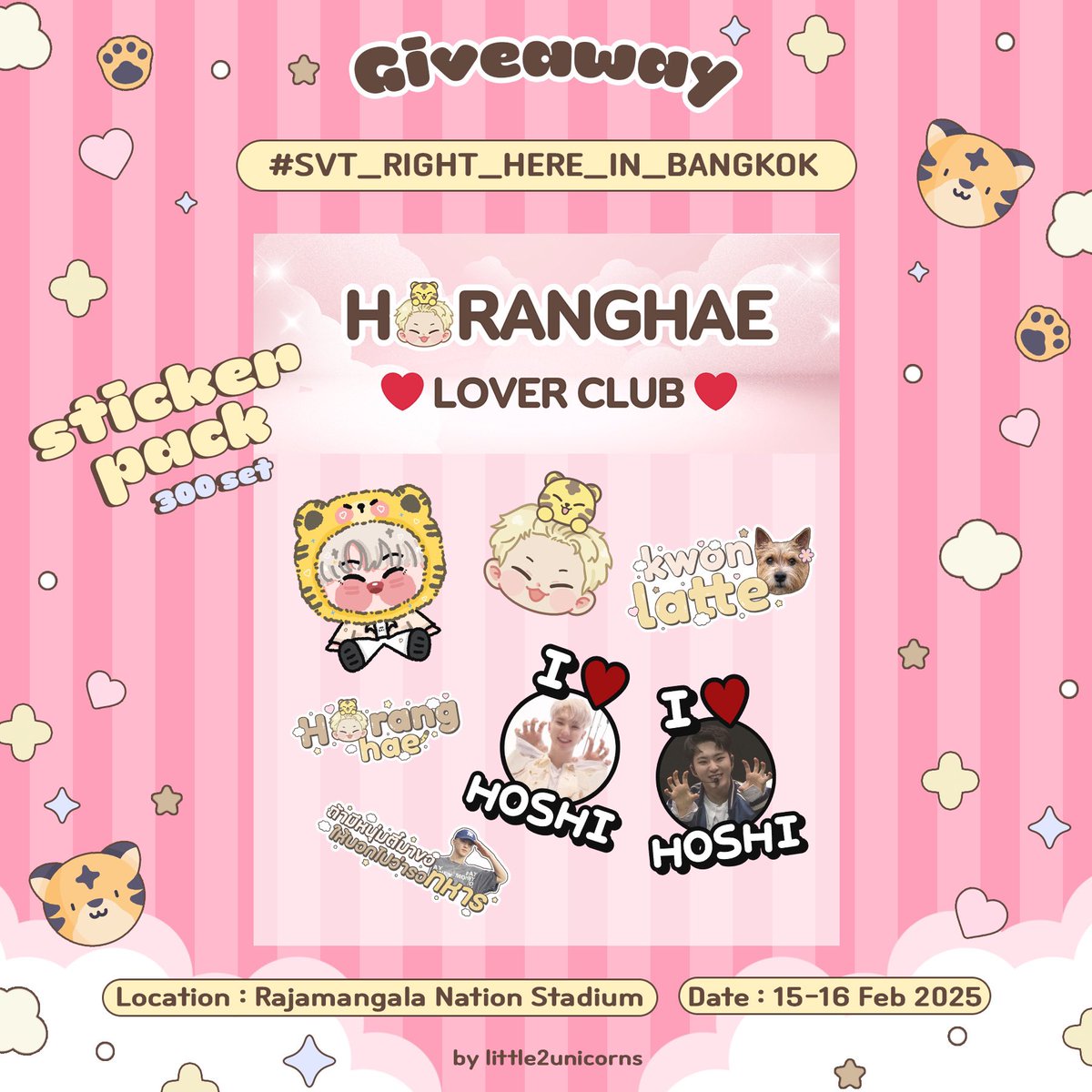 little2unicorns's tweet photo. ♥️ kindly rt ఇ ◝‿◜ ఇ

 𝗴𝗶𝘃𝗲𝗮𝘄𝗮𝘆 Horanghae!

 300 set (150set/day) 👾

📆 : 15-16 feb
🏟️ : Rajamangala National Stadium 

#กะรัตพระเวสสันดร #HOSHI #호시 
#SVT_RIGHT_HERE_IN_BANGKOK https://t.co/sZJawhQDpq