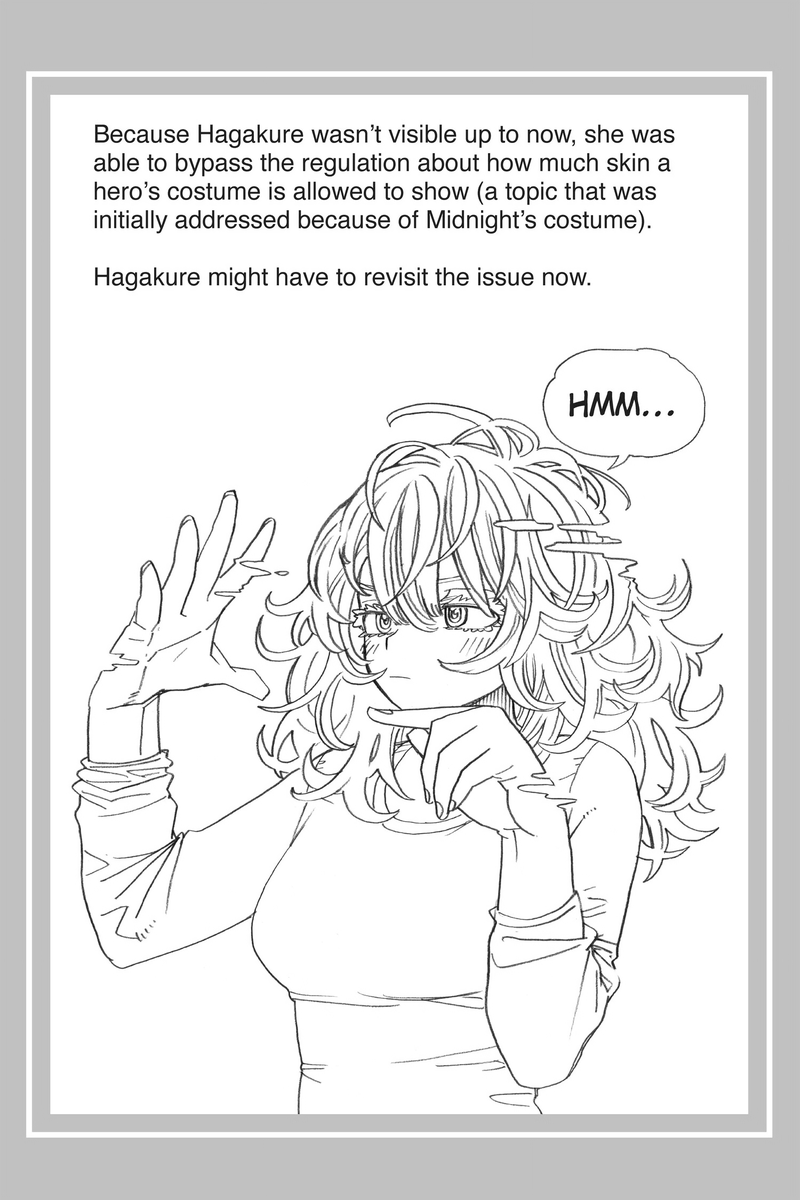 Extra: Chapters 399 &amp; 400. 
Aoyama and Hagakure (she won't get clothes in the end) 