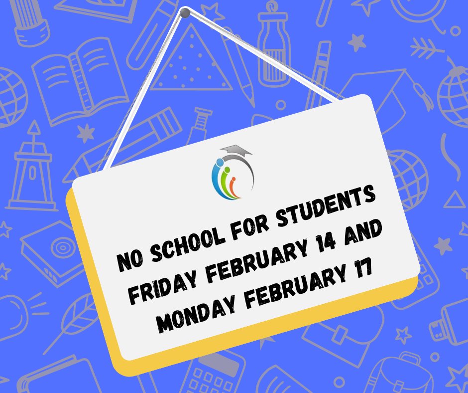 Reminder!! 4-day weekend for students coming up!!