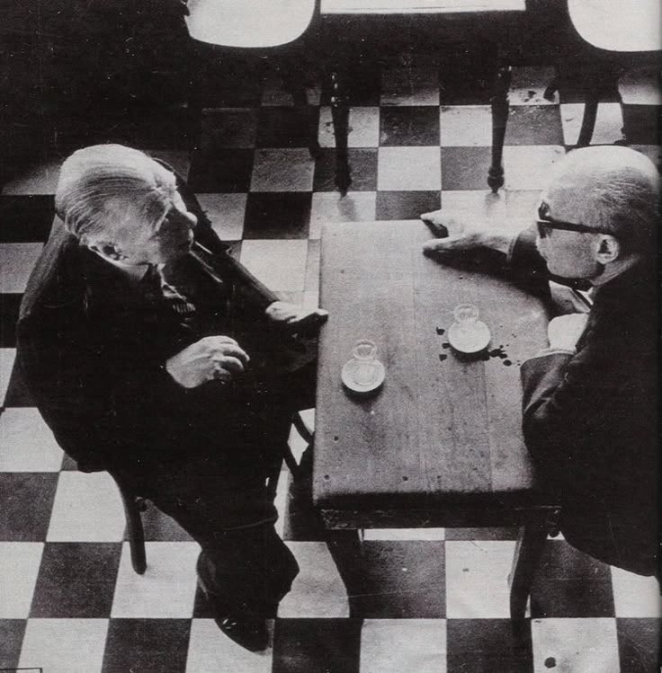 Borges y Sábato.
Un café en Buenos Aires.
1975.