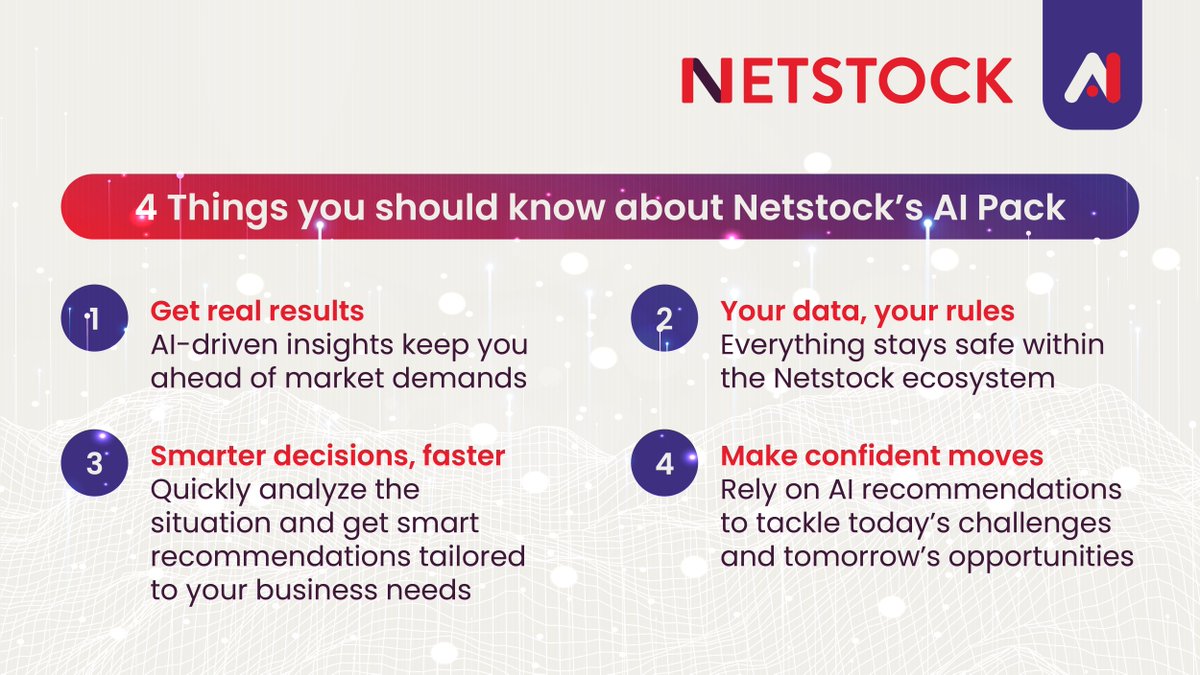 NetstockInv's tweet photo. Your inventory knows what’s coming—do you? 👀

Netstock's AI Pack spots trends, predicts demand, and keeps you one step ahead. Reacting late costs more than planning smart.

⚡ See it in action: https://t.co/yqWXAgb2eg 

#AI #InventoryManagement #Netstock https://t.co/ZTipjGH0w2