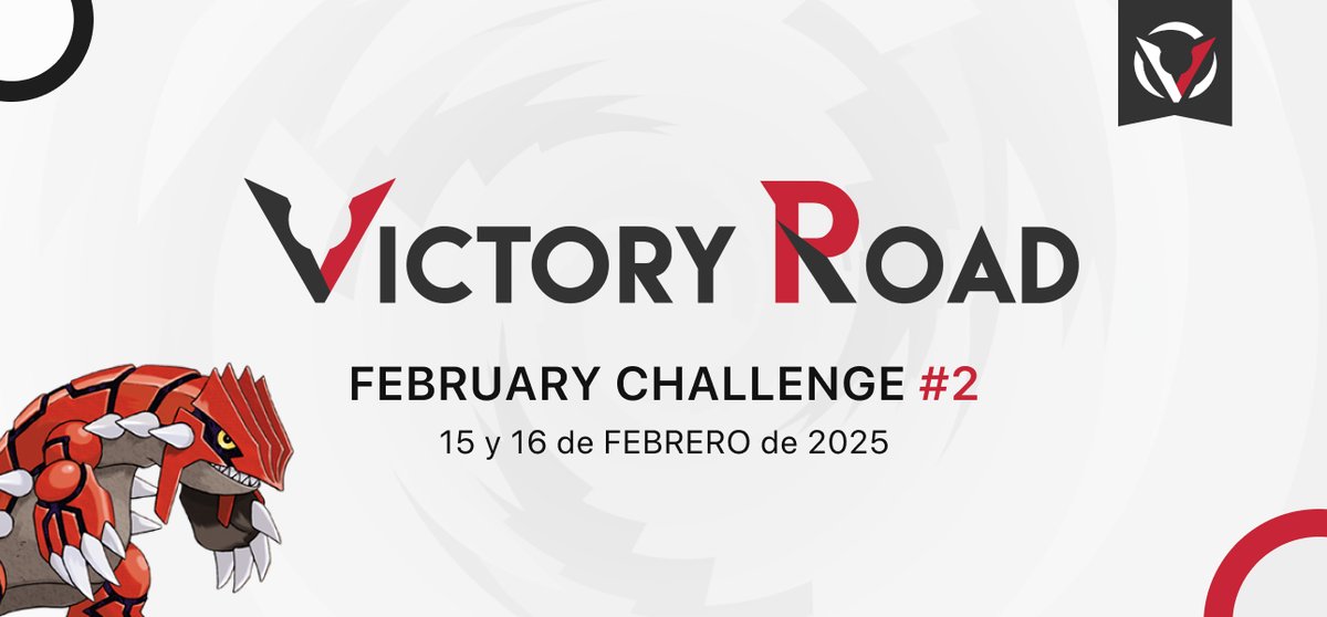 ¡Prepárate un poco más antes de EUIC! ¡Apúntate al VR February Challenge #2! 🚀🌐

🗓️ 15–16 feb., 15:00 CET
🎮 Reg. G (VGC), 2 días suizo + top cut asimétrico
🎟️ 10 $
🔁 RT: ¡se sortea una entrada gratis!
📖 Info: victoryroad.pro/vr-feb25-2/
👉 Inscríbete: battlefy.com/victoryroad/vi…