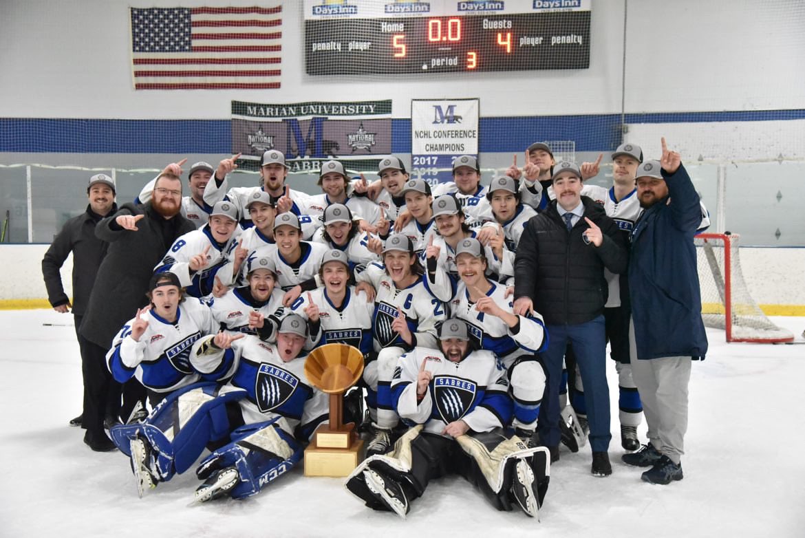 NCHLHockey's tweet photo. Congrats to Marian on the 2025 Conference Championship 🏆 https://t.co/MqMLQ0InHT