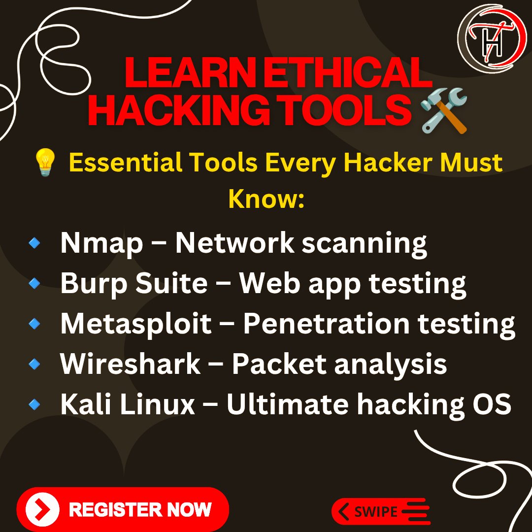HackupTech's tweet image. 🔐 Want to Become an Ethical Hacker? Here’s How! 🚀
📍 #EthicalHacking #CyberSecurity #BugBounty #Pentesting #CyberThreats #InfoSec #HackTheFuture #CybersecurityTraining #HackupTechnology #RedTeam #BlackHat #HackerLife #KaliLinux #TechGeek #CyberSec #HackersMindset
